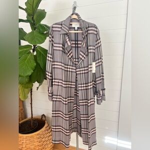 Lewit Women’s Plaid Long Trench Coat NWT – Size 8